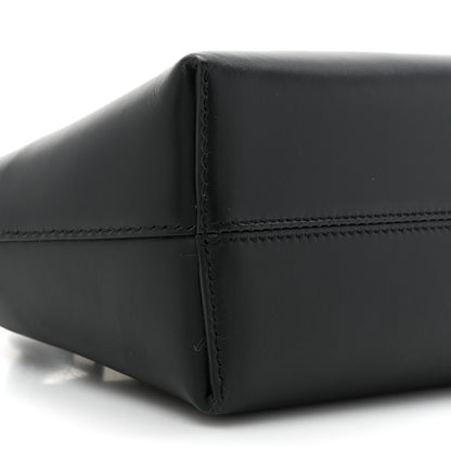Fendi Vitello King Plexiglass Logo Embossed Mini By The Way Top Handle Boston Bag Black White 9 of 10