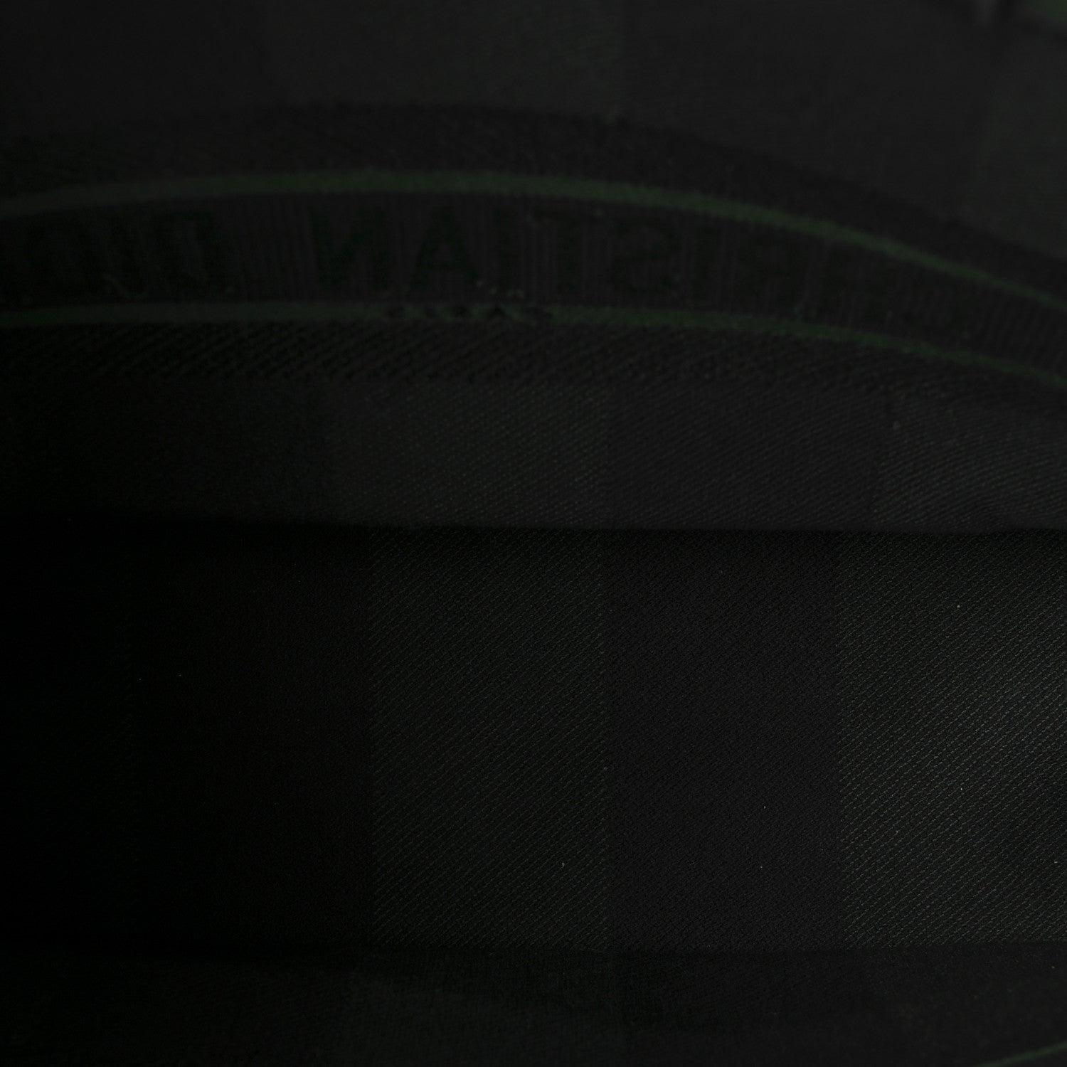 Christian Dior Canvas Embroidered Checkered Book Tote Black Green 5 of 10