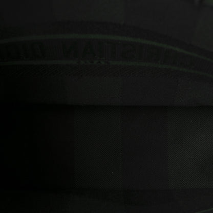 Christian Dior Canvas Embroidered Checkered Book Tote Black Green 5 of 10