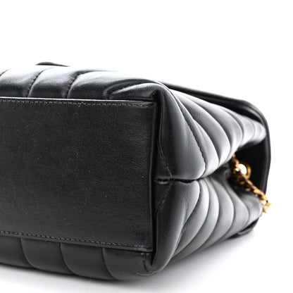Saint Laurent Calfskin Y Quilted Monogram Small Loulou Chain Satchel Black 10 of 11