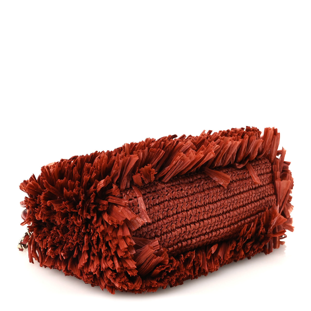 Chanel Raffia Fringe Nano Kelly Shopper Red 4 of 11