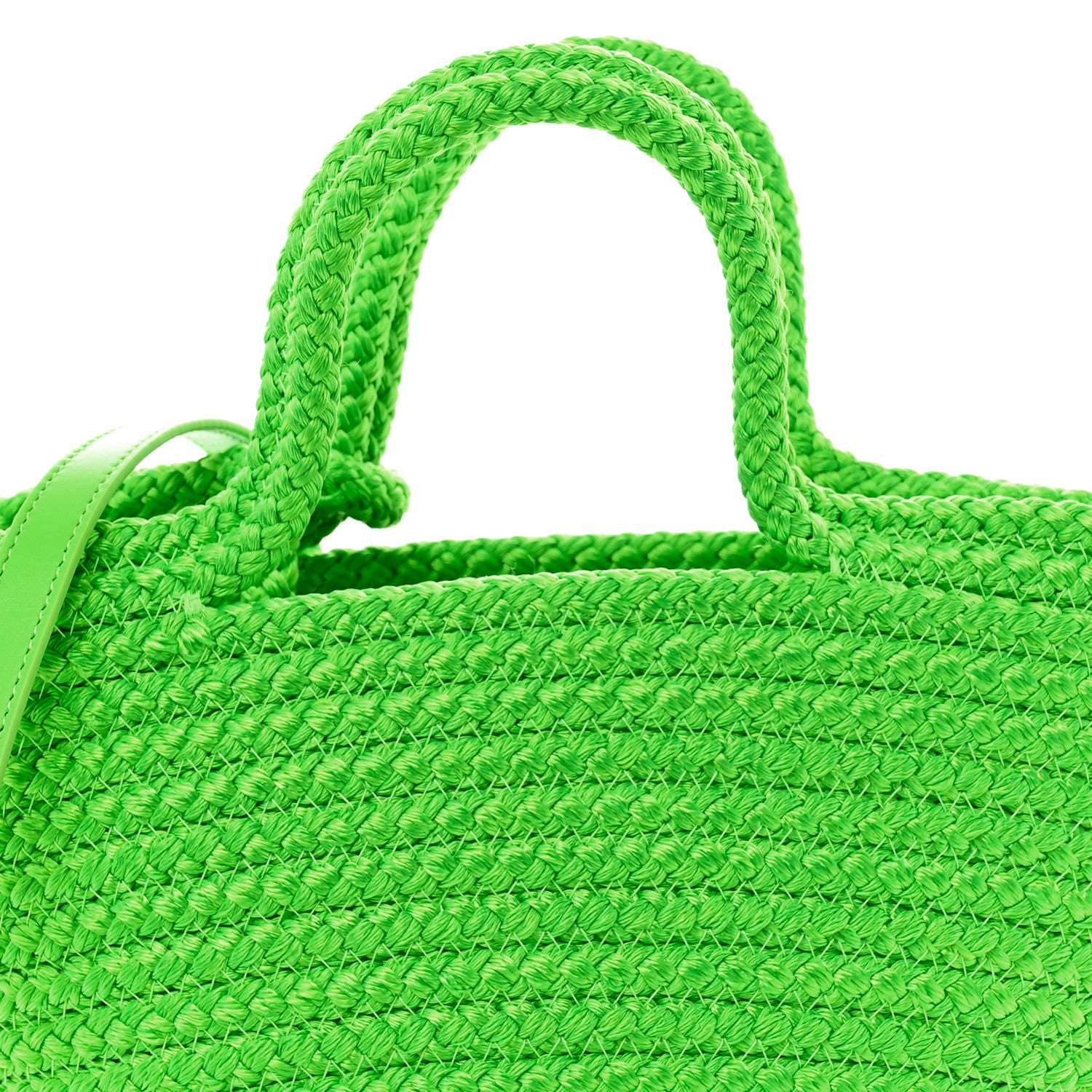 Balenciaga Nylon Lambskin Woven Small Ibiza Basket With Strap Green 7 of 10