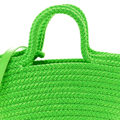 Balenciaga Nylon Lambskin Woven Small Ibiza Basket With Strap Green 7 of 10