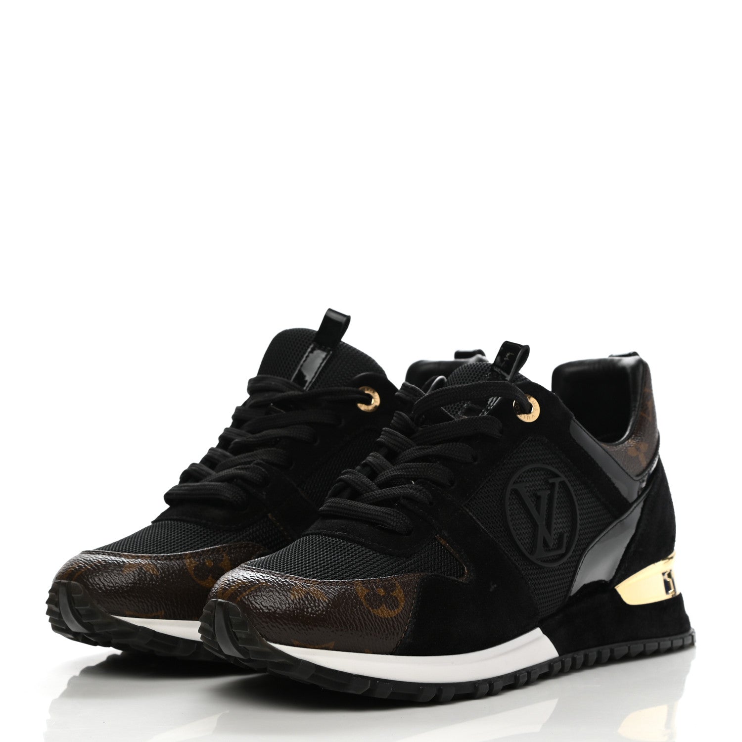 Louis Vuitton Suede Monogram Run Away Sneakers 38 Black 2 of 8