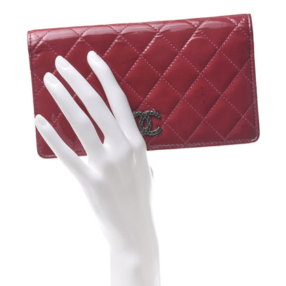 Chanel Patent Calfskin Quilted Large Brilliant Flap Wallet Fuchsia 2 of 11