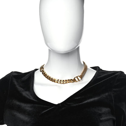 Christian Dior Metal Chain Choker Necklace Gold 2 of 6