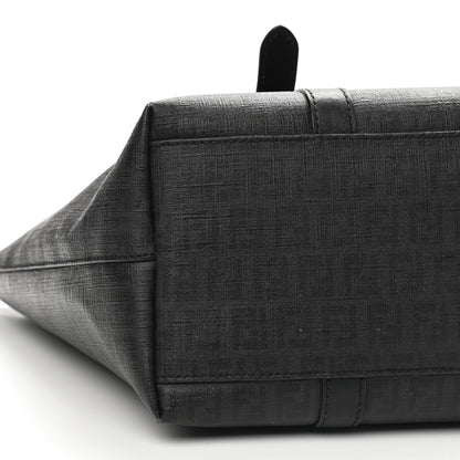 Fendi Zucchino Spalmati Vitello Large Charm Shopping Tote Black 5 of 12