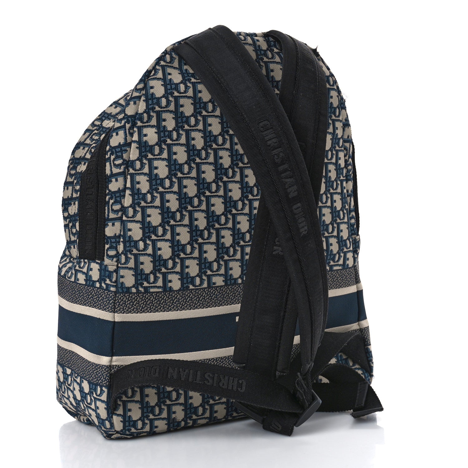 Christian Dior Oblique Diortravel Backpack Blue 3 of 12