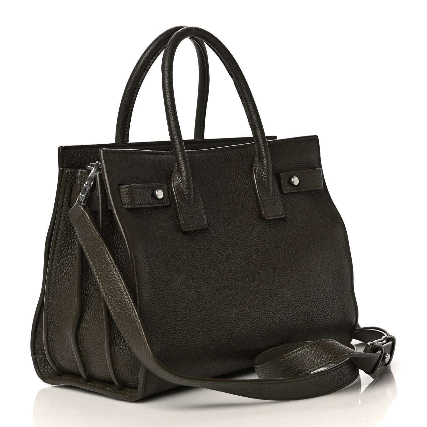Grained Calfskin Baby Sac De Jour Souple Earth