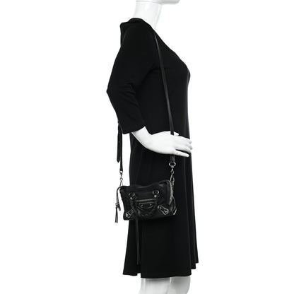 Balenciaga Chevre Silver Metallic Edge Hardware Nano City Black 2 of 20