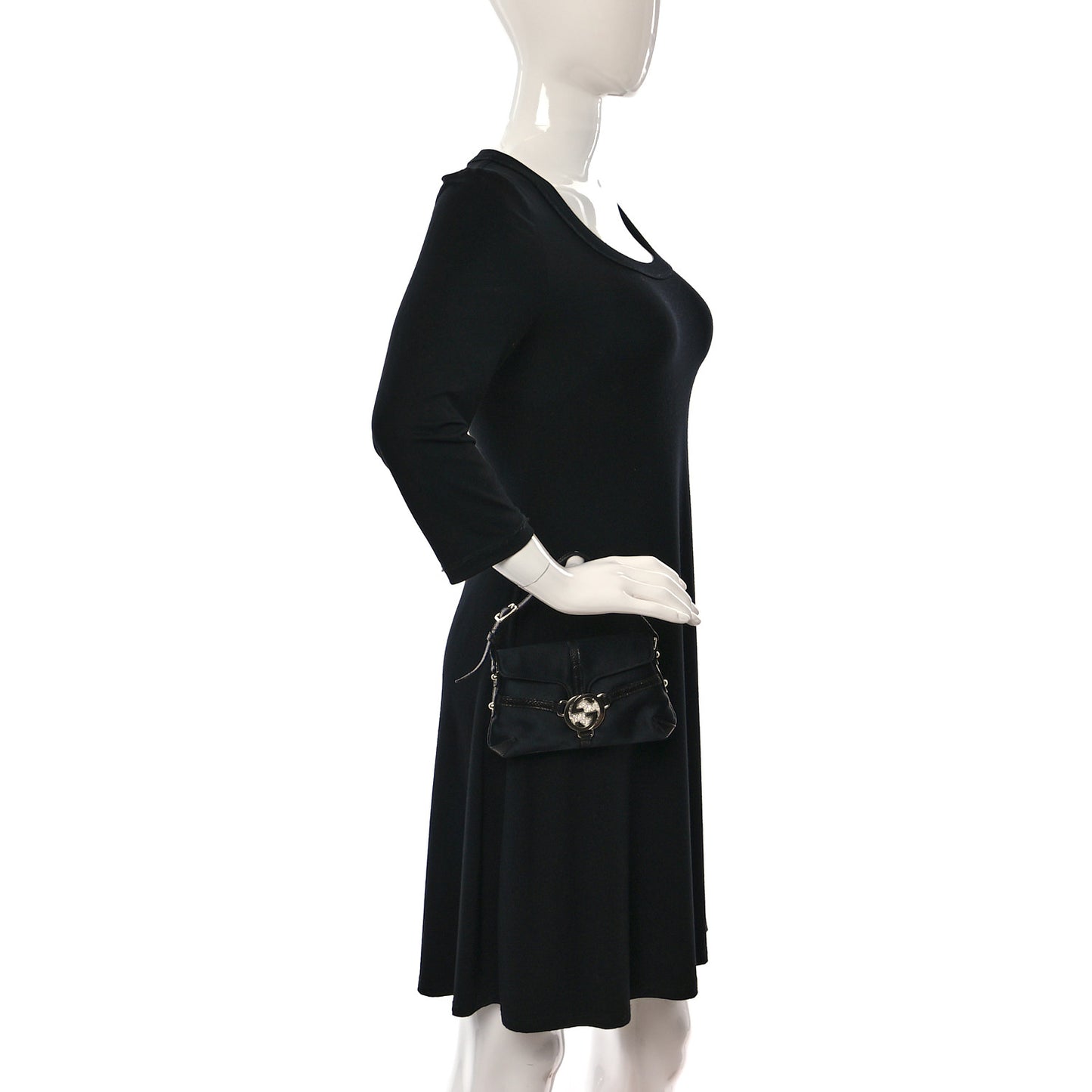 Satin Lizard Crystal GG Pochette Black