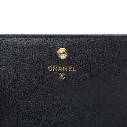 Chanel Calfskin Quilted About Pearls Card Holder Flap With Chain Black 8 of 10