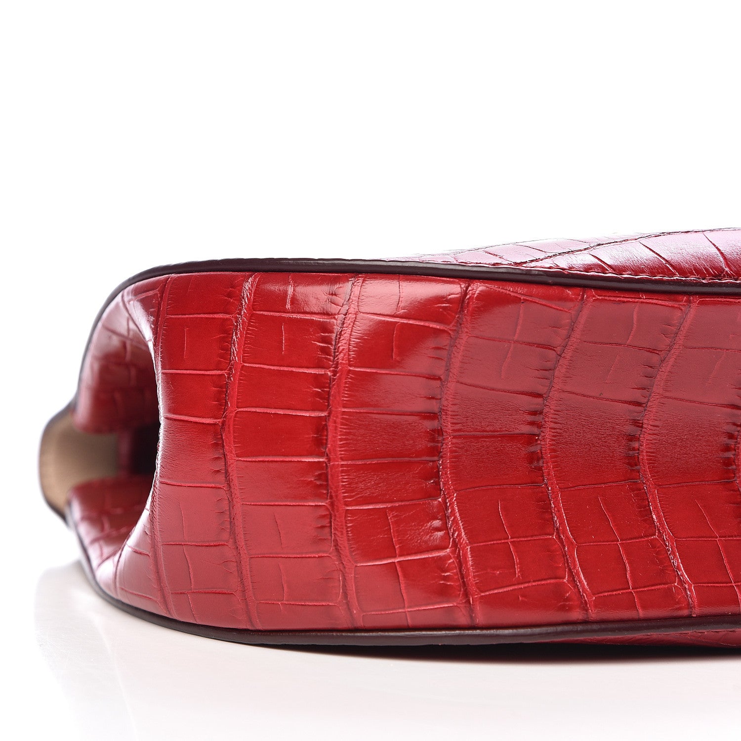 Chloe Alligator Calfskin Embossed Drew Shoulder Bag Red 8 of 10