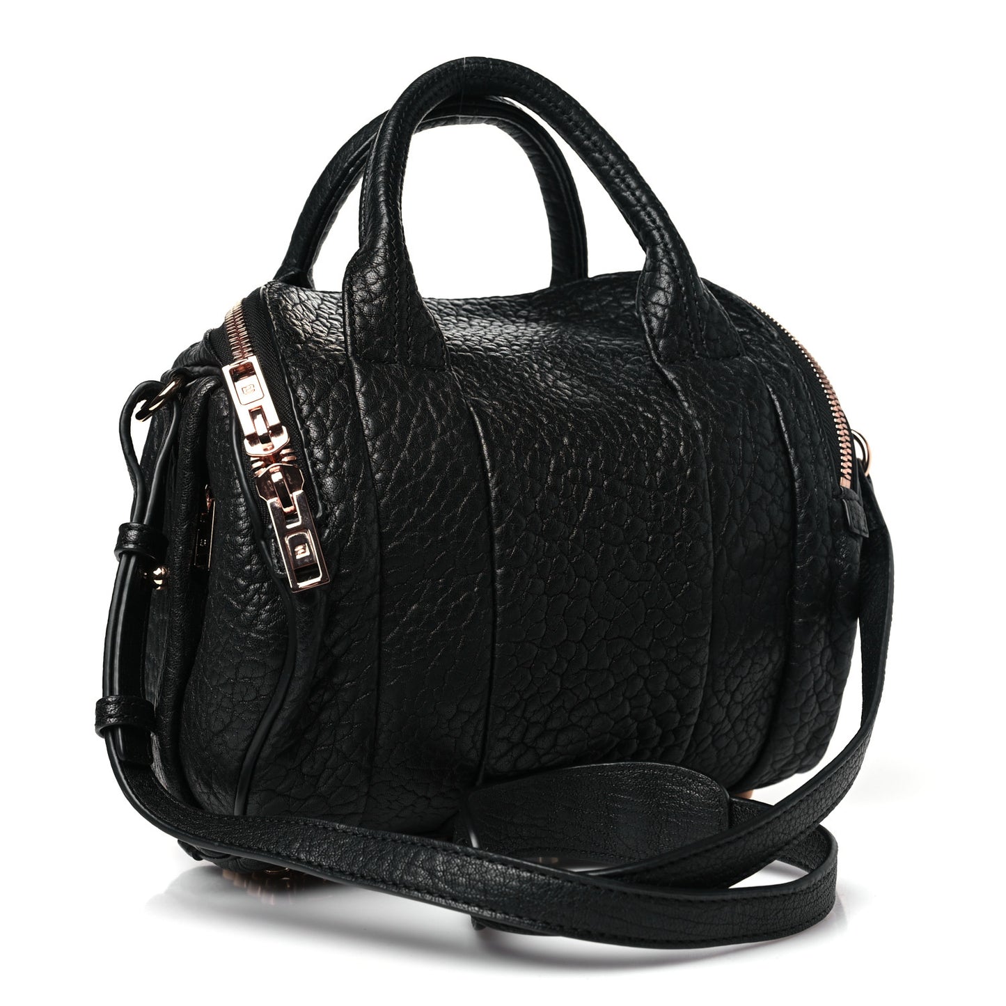Pebbled Lambskin Rockie Black Rose Gold Hardware