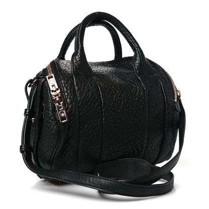 Alexander Wang Pebbled Lambskin Rockie Black Rose Gold Hardware 3 of 9