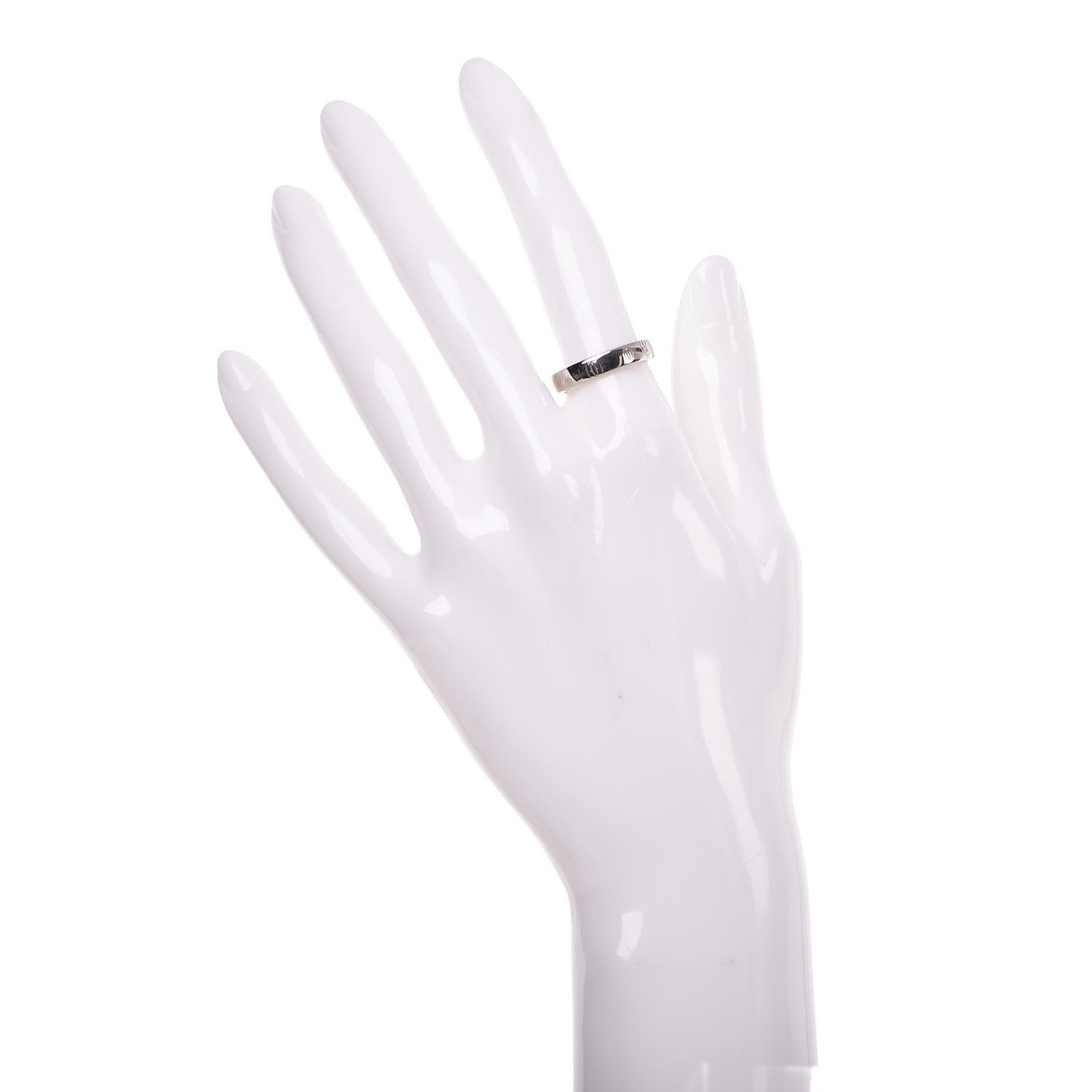 18K White Gold Happy Birthday 4mm Band 54 6.75