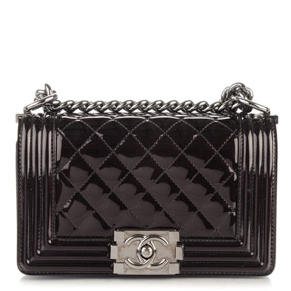 Chanel Patent Calfskin Quilted Small Boy Flap Burgundy 1 of 7