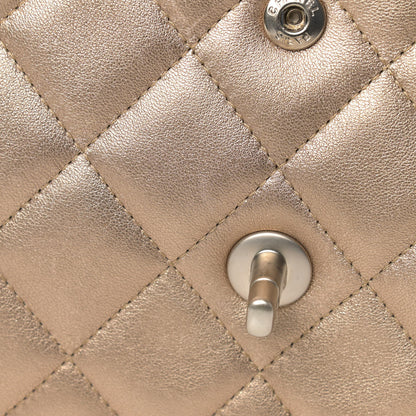 Chanel Metallic Lambskin Quilted Jumbo Double Flap Gold 9 of 17