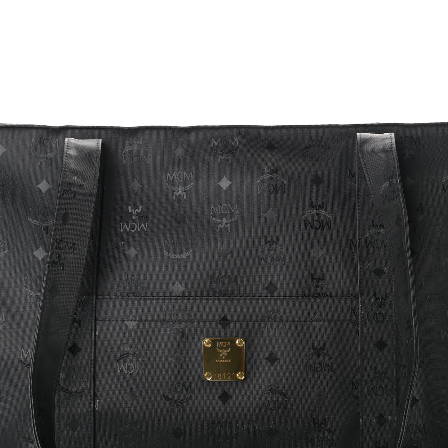 Monogram Coated Canvas Tote Bag Black