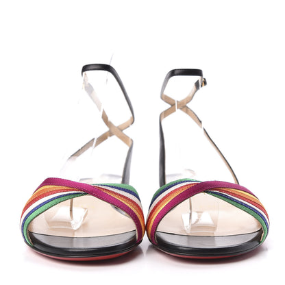 Christian Louboutin Shiny Nappa Naseeba Flat Sandals 37 Black Multicolor 3 of 9