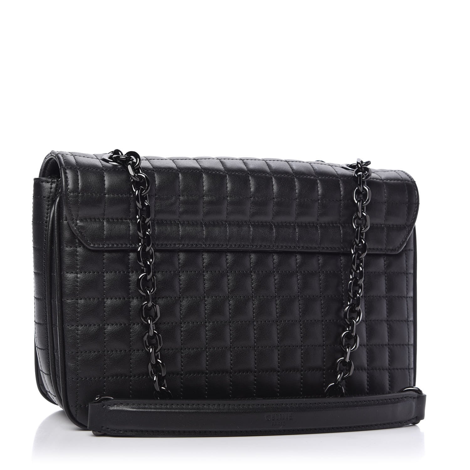 Celine Calfskin Quilted Medium C Bag Black 3 of 10