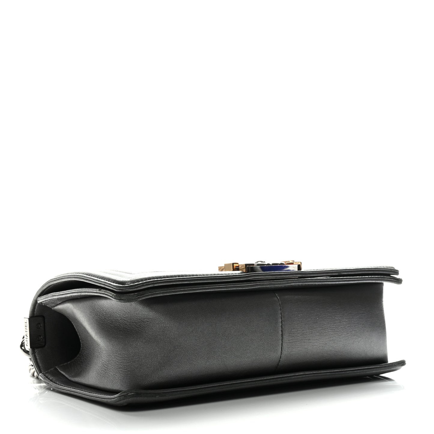 Lambskin Embossed Medium Boy Cube Flap Grey