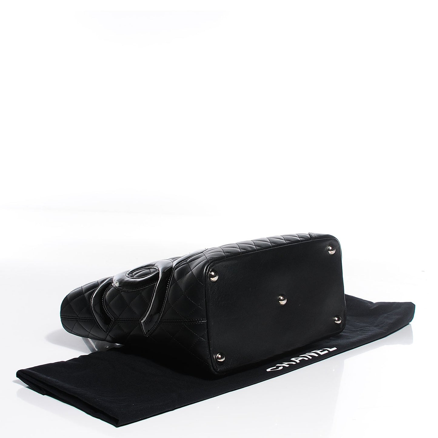 Calfskin Quilted Large Cambon Tote Black