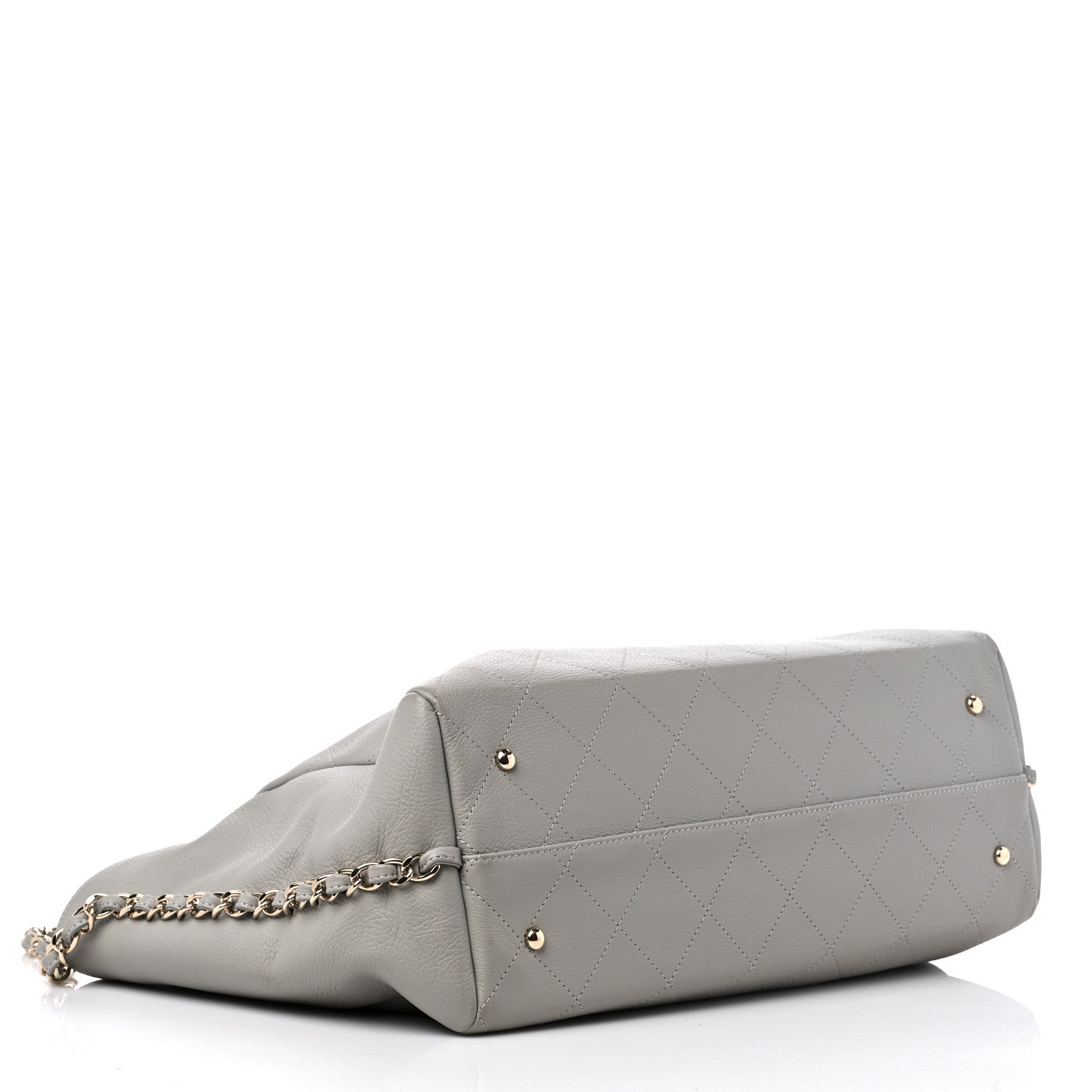 Chanel Bullskin Stitched Large Shopping Bag Grey 4 of 15
