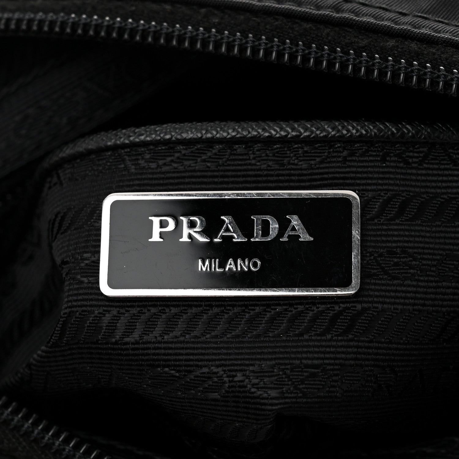 Prada Tessuto Nylon Saffiano Flat Messenger Bag Black 7 of 10