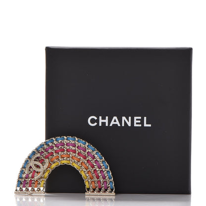 Chanel Lambskin Chain Rainbow CC Brooch Gold Multicolor 5 of 5