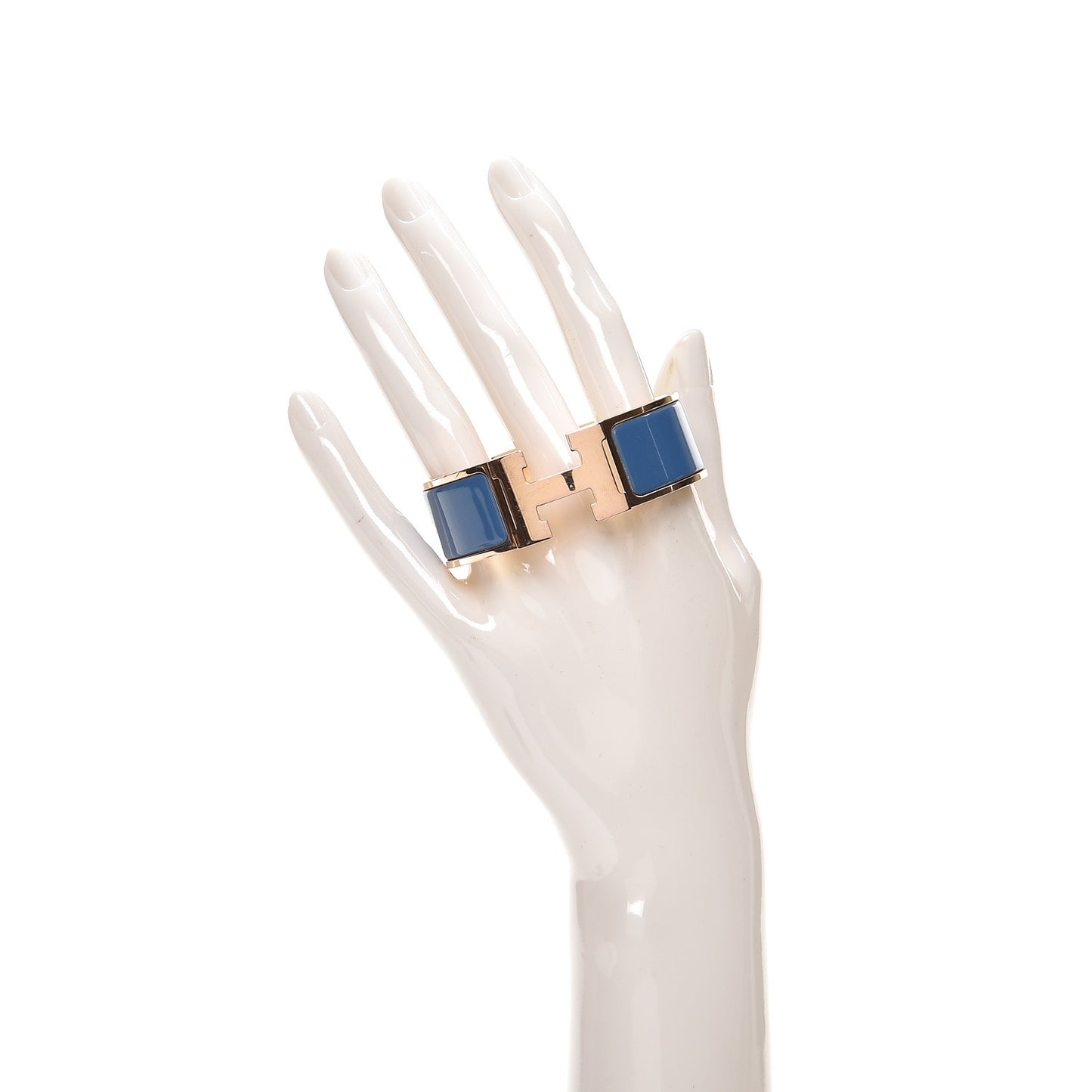 Enamel Wide Clic Clac H Bracelet PM Bleu Turquin