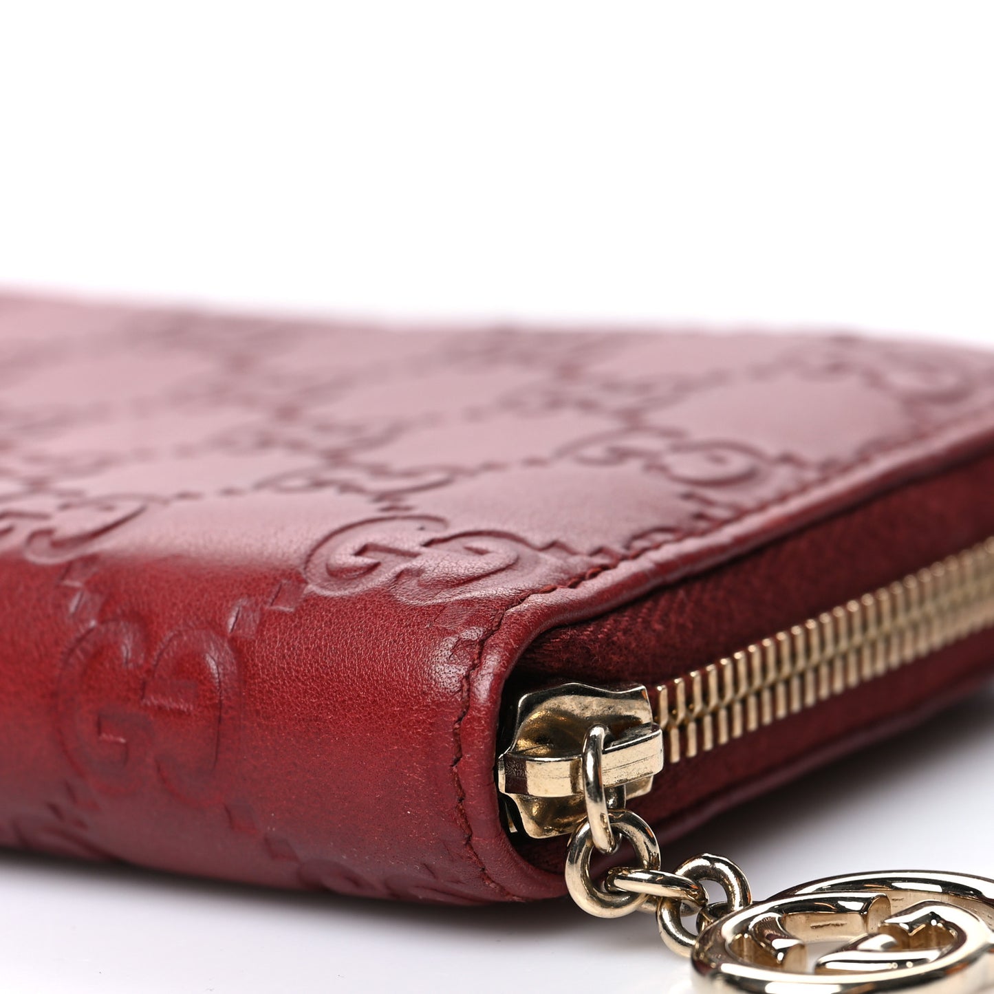 Guccissima GG Pierce Zip Around Wallet Red