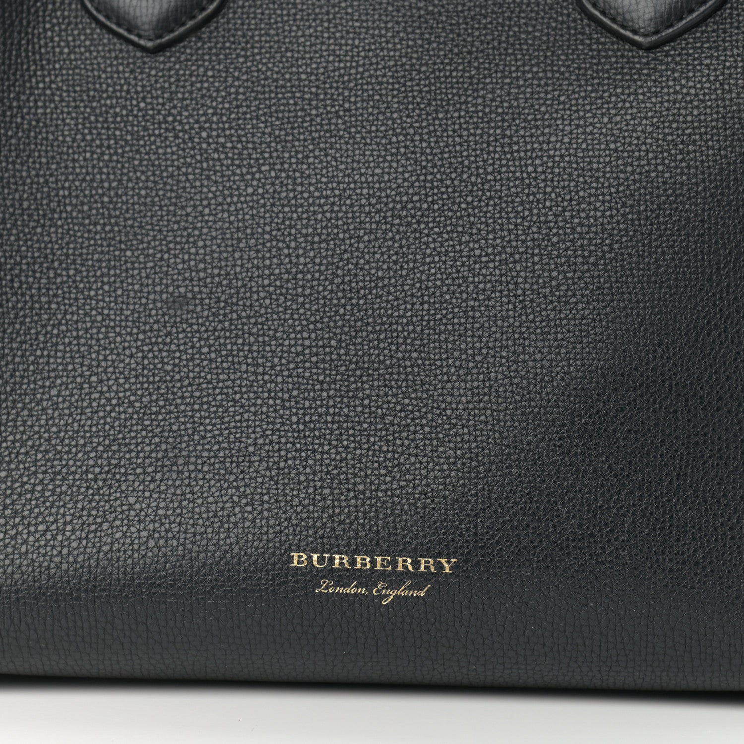 Burberry Grainy Calfskin House Check Medium Banner Tote Black 9 of 14