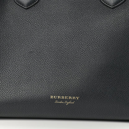Burberry Grainy Calfskin House Check Medium Banner Tote Black 9 of 14