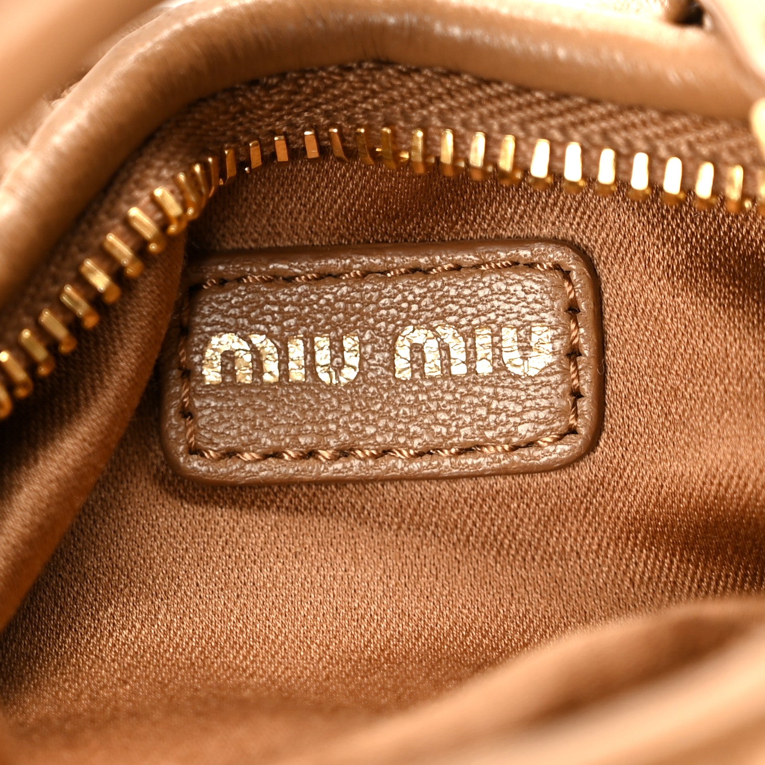 Miu Miu Nappa Matelasse Micro Wander Hobo Caramel 6 of 10