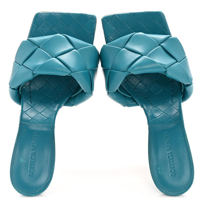 Bottega Veneta Nappa Maxi Intrecciato Lido 90mm Mule Sandals 39 Vintage Blue 2 of 8