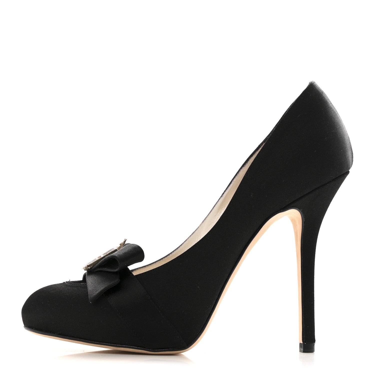 Christian Dior Satin Mirror Bow Pumps 37 Black 1 of 10