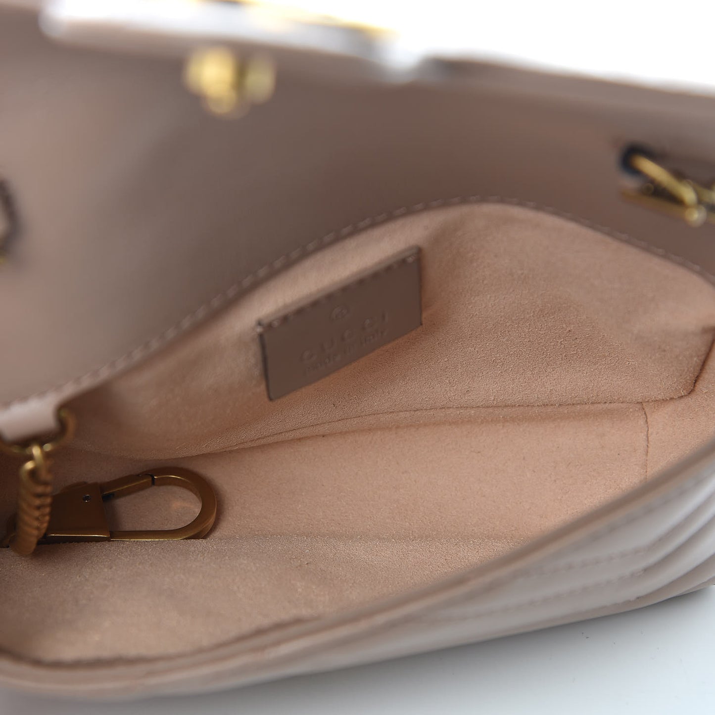 Calfskin Matelasse Super Mini GG Marmont Shoulder Bag Porcelain Rose