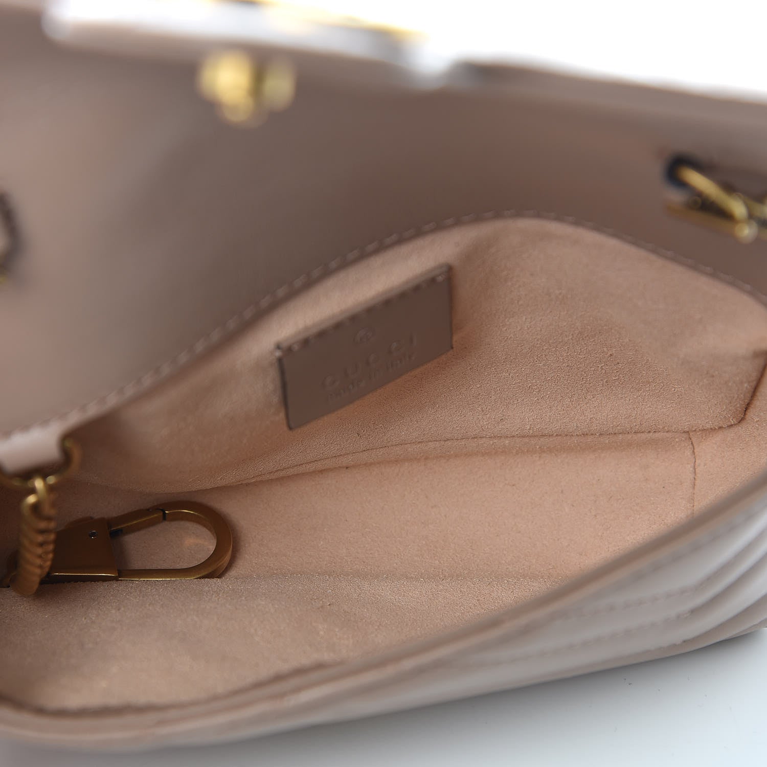 Gucci Calfskin Matelasse Super Mini GG Marmont Shoulder Bag Porcelain Rose 7 of 9