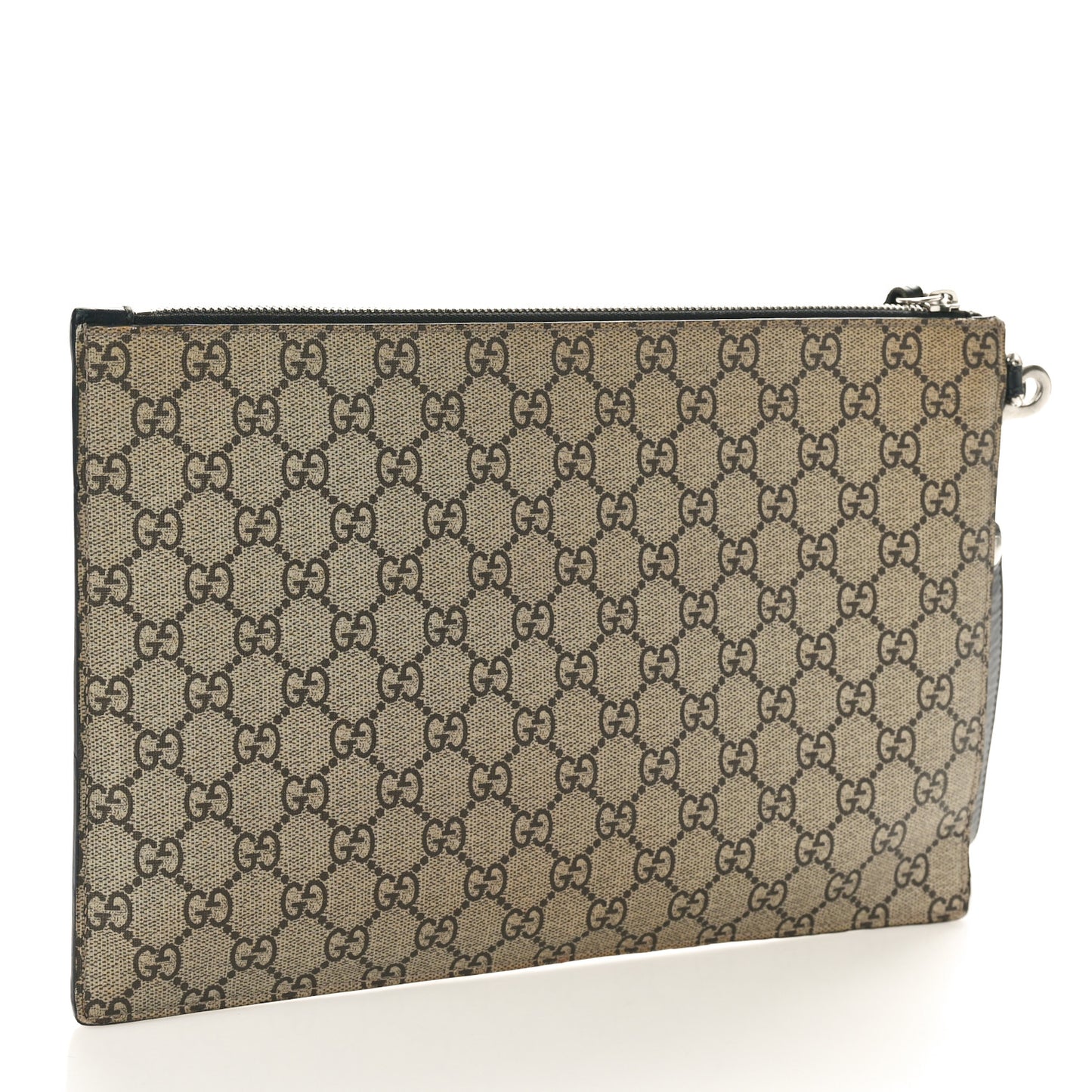 GG Supreme Monogram Blind For Love Wristlet Pouch Black