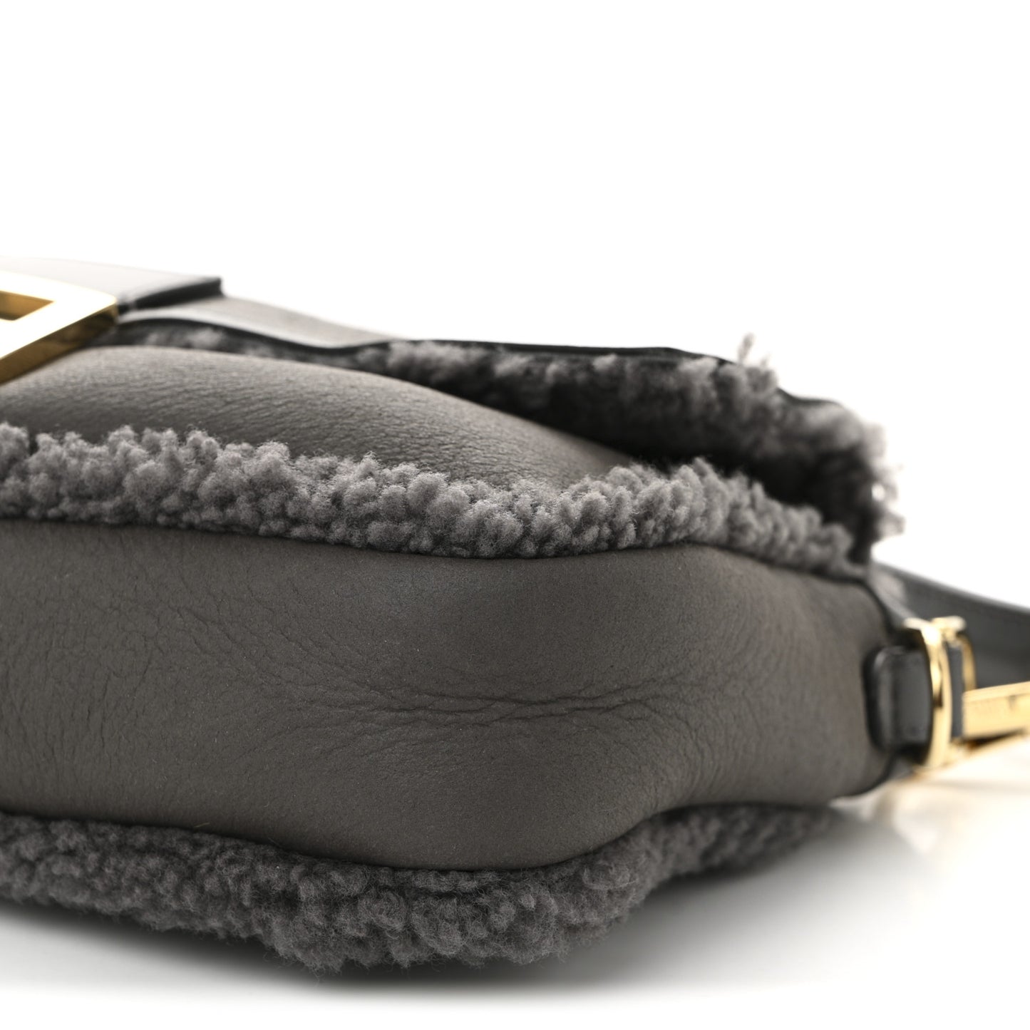 Lambskin Shearling Baguette Anthracite