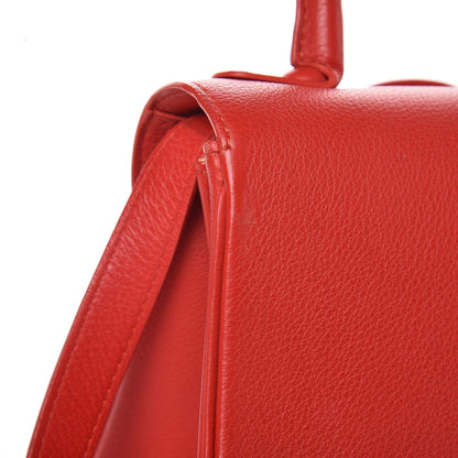 Delvaux Grained Calfskin Mini Brillant Satchel Rouge Gorge 9 of 10