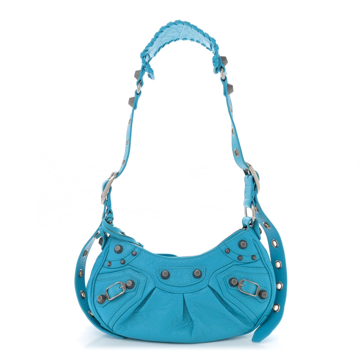Agneau Arena Le Cagole Shoulder Bag XS Cyan