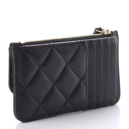 Chanel Caviar Quilted Flap Zip Card Holder Black 3 of 11