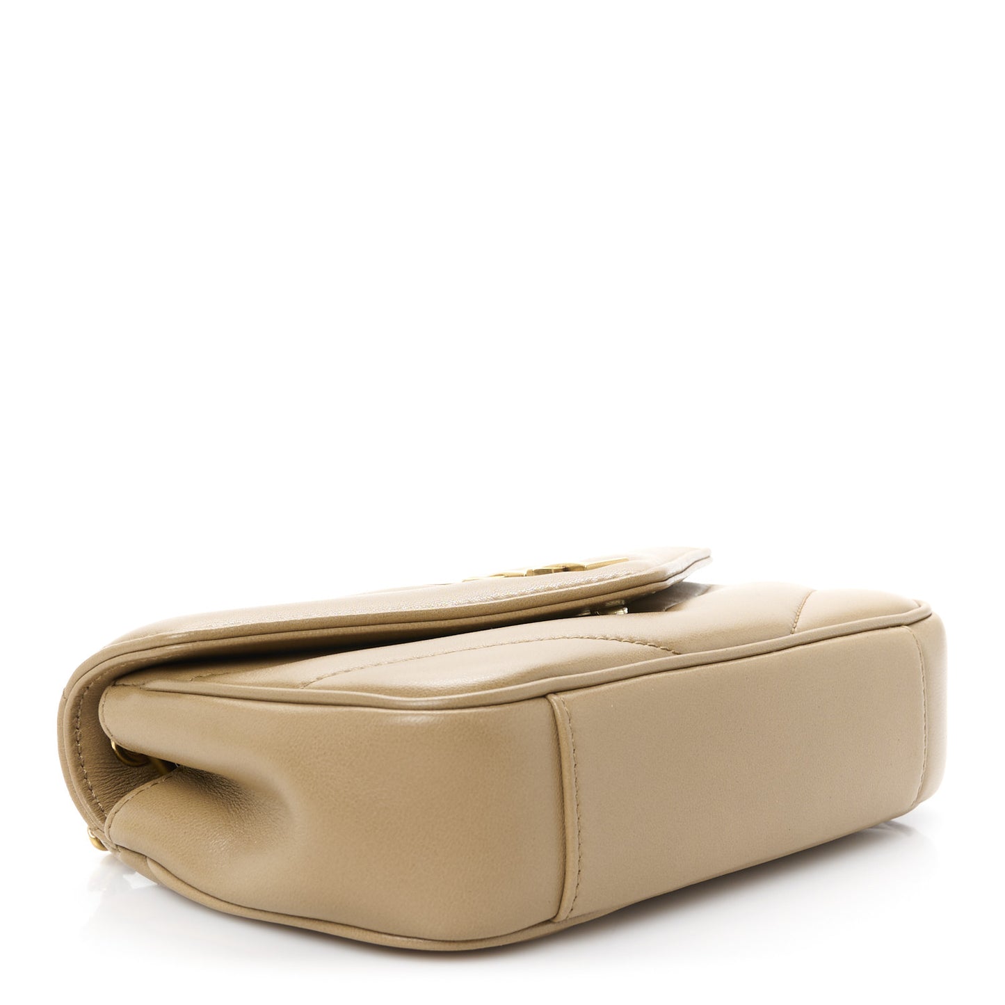 Lambskin Chevron Quilted Mini Loulou Natural Tan