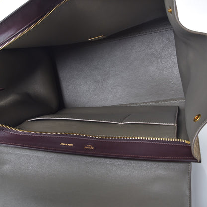 Celine Textured Calfskin Tri-Color Large Trapeze Burgundy 5 of 9