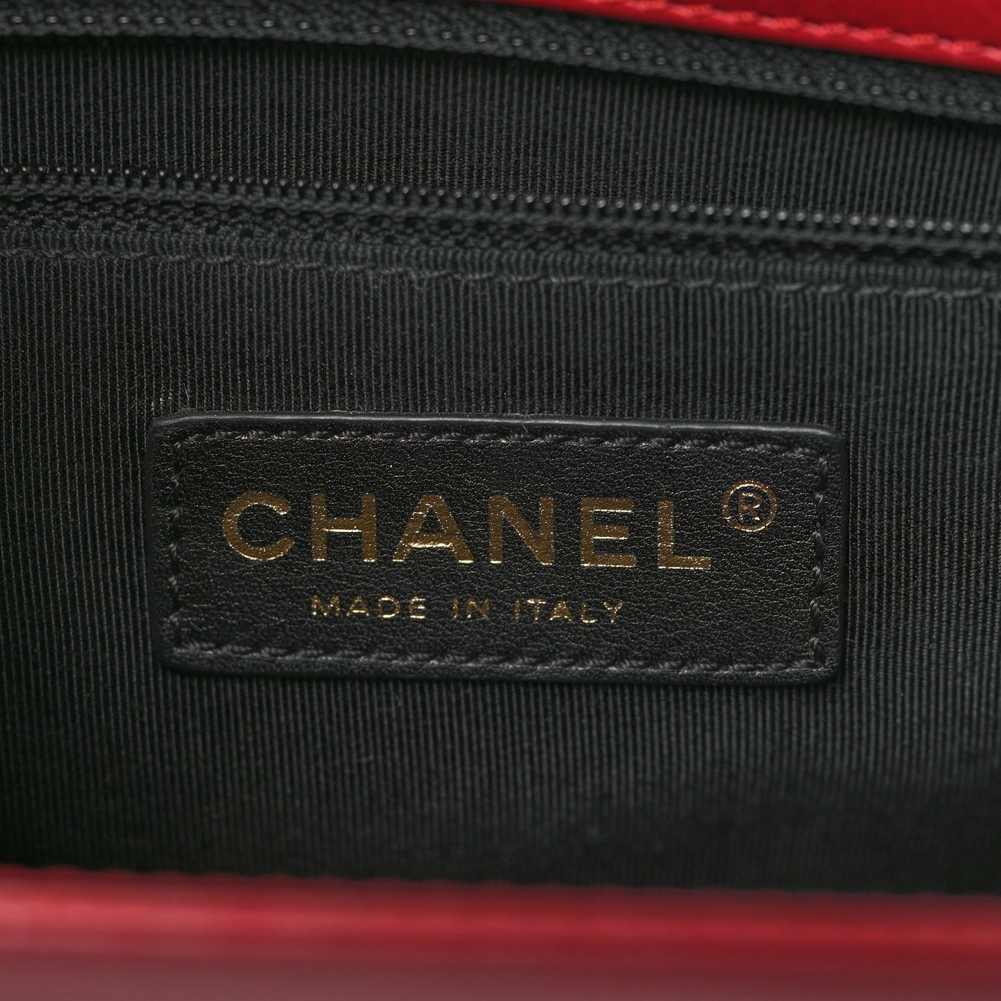 Glazed Calfskin Medium Boy Flap Red
