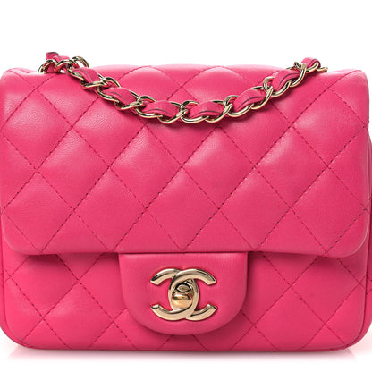 Chanel Lambskin Quilted Mini Square Flap Pink 8 of 15