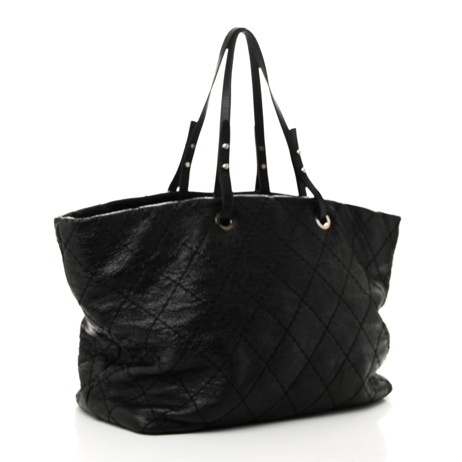 Chanel Glazed Calfskin Large On The Road Tote Black 3 of 10
