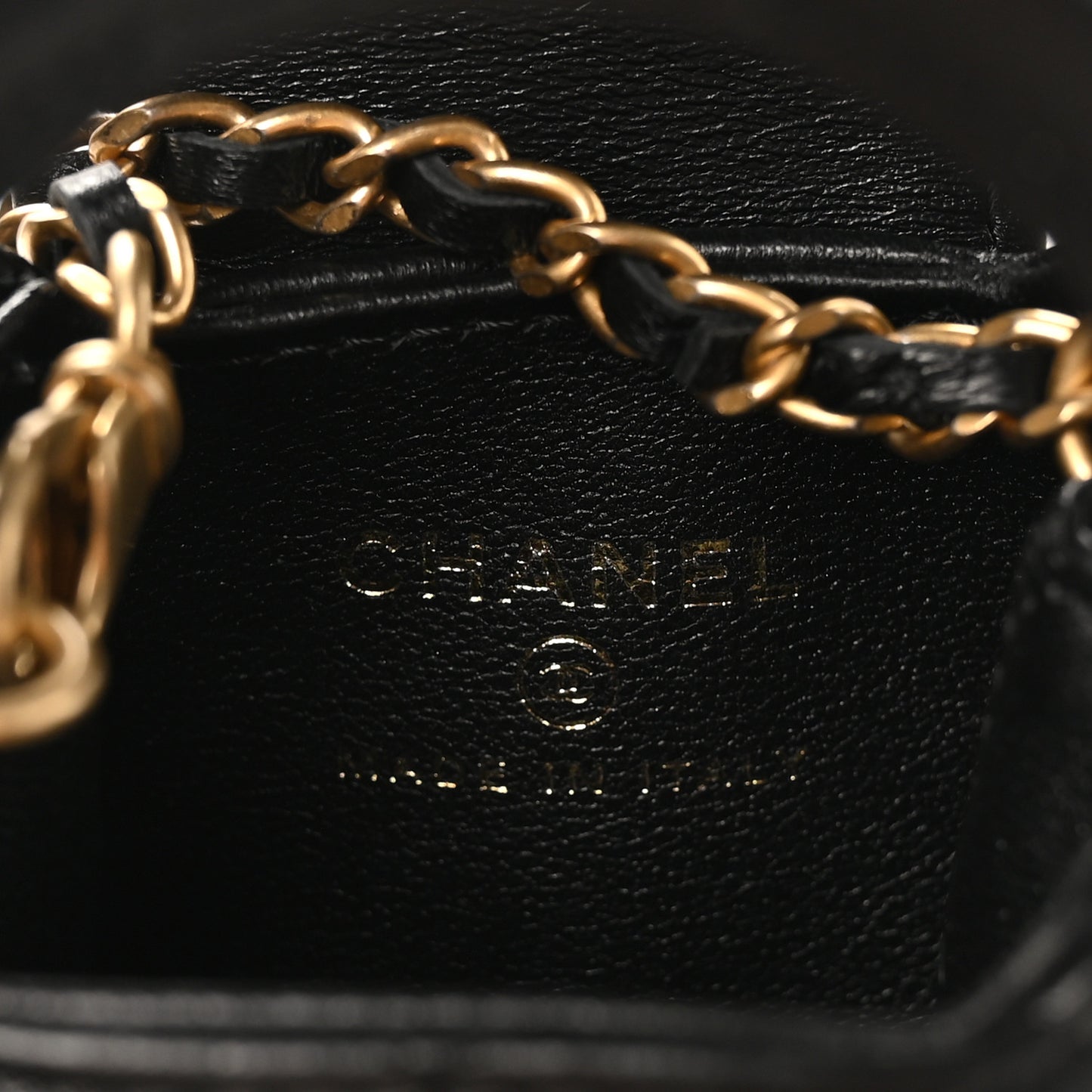 Shiny Lambskin Quilted Mini Kelly Bag Charm Black